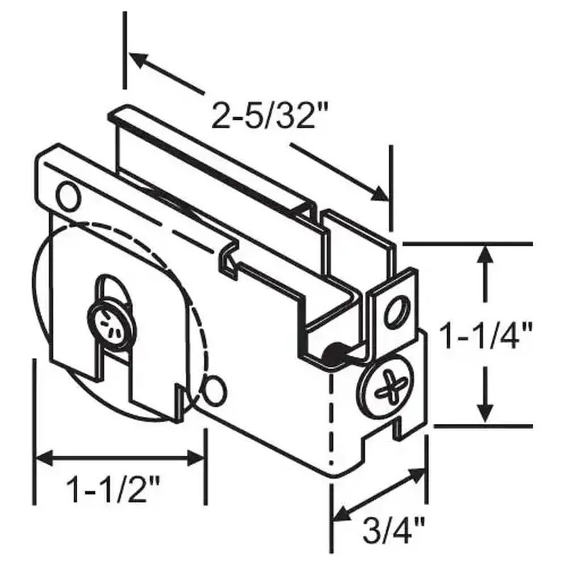 Brixwell 9-201 Patio Door Roller Assembly 1-1/2 Steel Wheel dr110 S