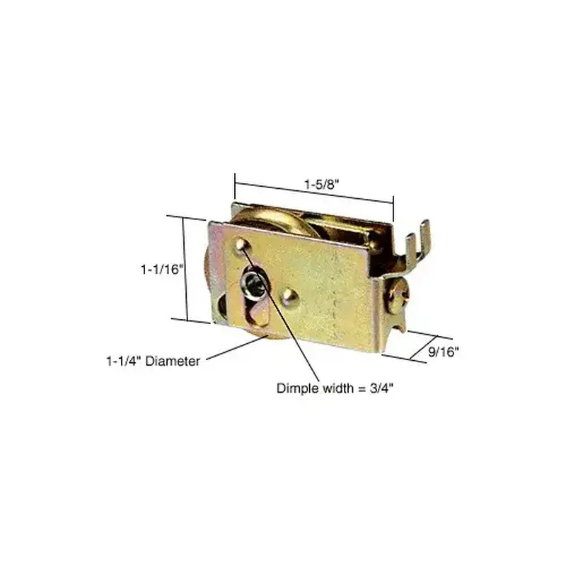 CRL D1691 1-1/4" Steel Sliding Glass Door Roller with 9/16" Wide