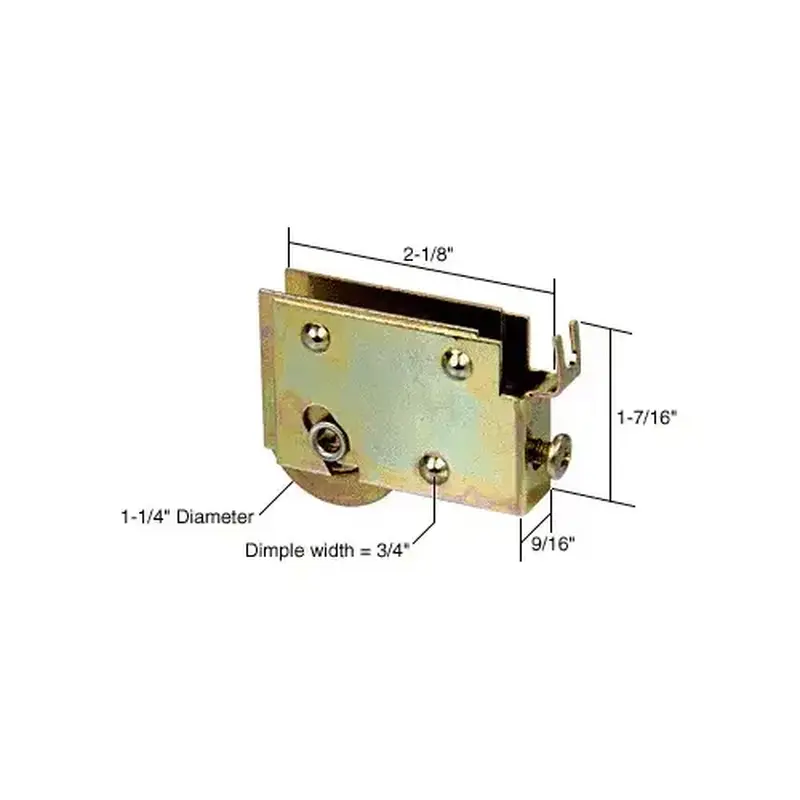 CRL D1756 1-1/4" Steel Sliding Glass Door Roller with 9/16" Wide Housing for Window Master Doors
