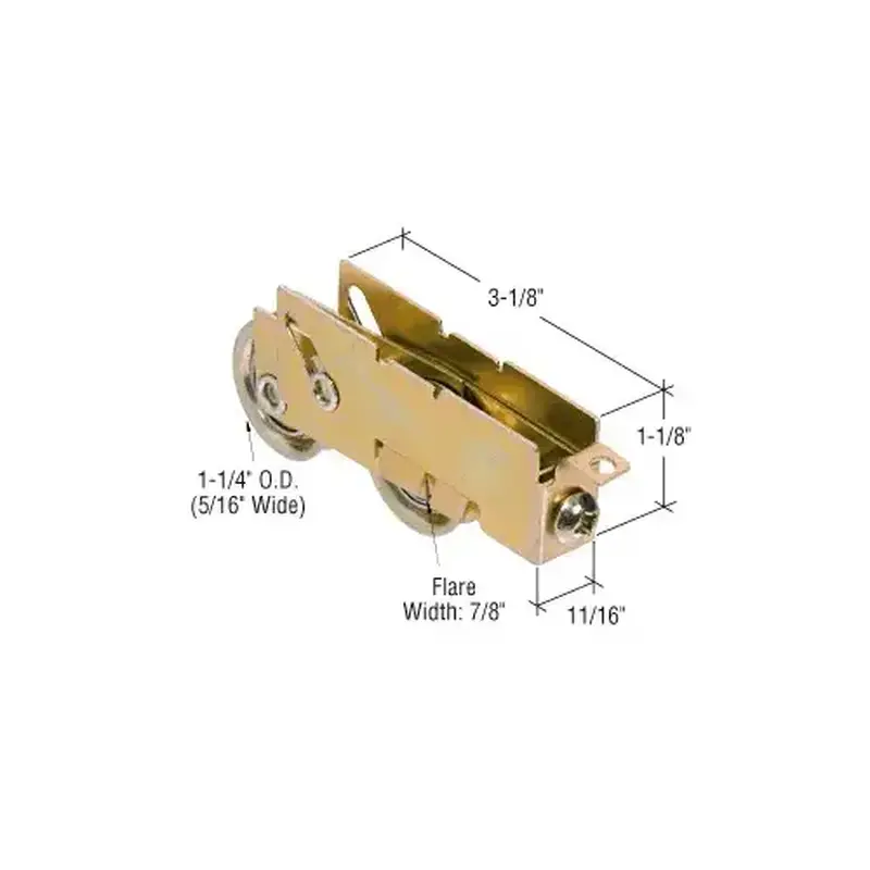 CRL D1880 1-1/4" Tandem Steel Ball Bearing Sliding Glass Door Roller with 11/16" Wide Housing