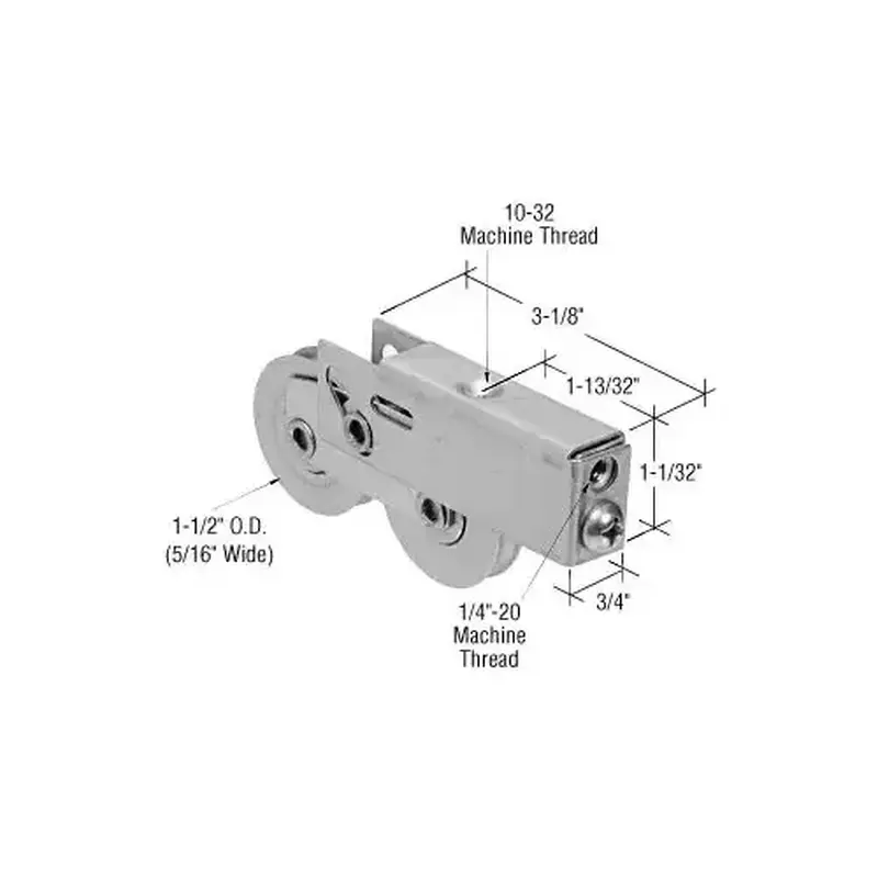 CRL D1922 1-1/2" Tandem Stainless Steel Sliding Glass Door Roller with 3/4" Wide Housing