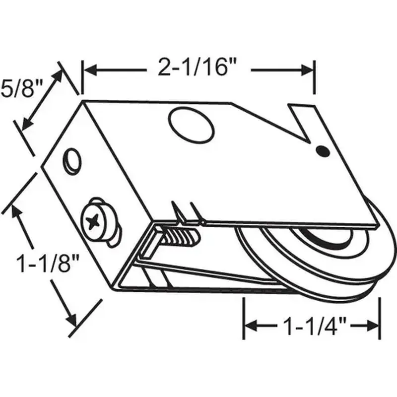 Brixwell 9-245npb Patio Door Roller Assembly 1-1/4 Nylon Wheel Precision Bearing