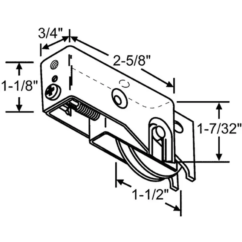 Brixwell 9-318 Patio Door Roller Assembly 1-1/2 Steel Wheel