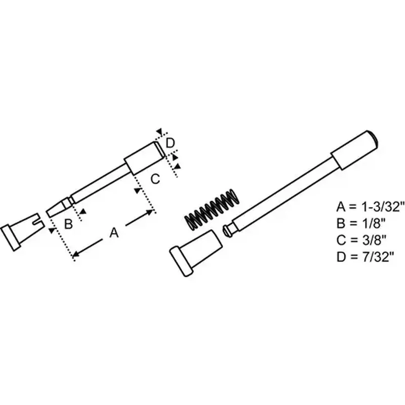 Brixwell 900-9850-XCP25 7/32in Plunger Assembly White - pack of 25