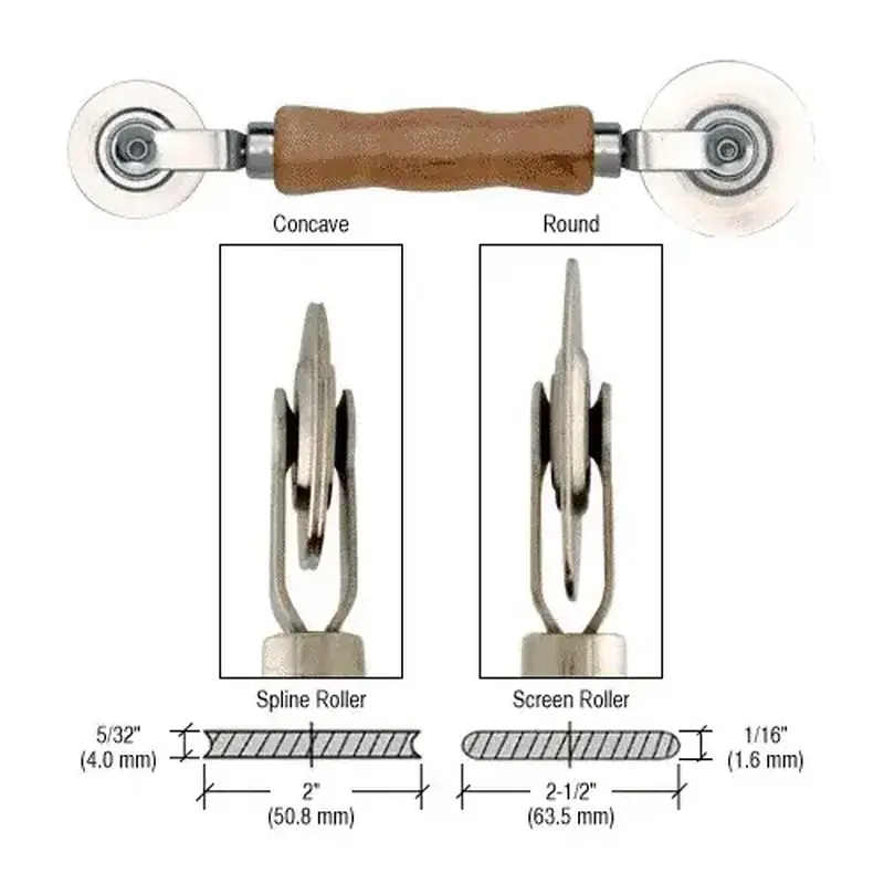 CRL S5K8 Heavy-Duty Steel Combination Roller Tool 2-1/2" x 1/16" and 2" x 5/32" Wheels