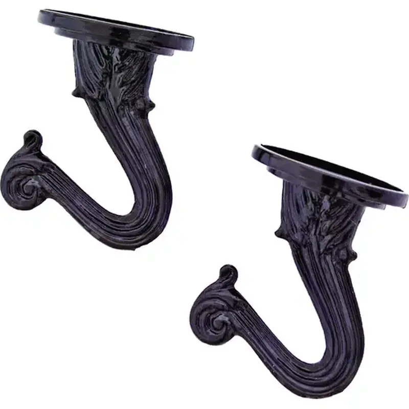 Landscapers Select GB0433L Ceiling Hook, 1.5 in L, 1 Dia in H, Steel, Black Coated Finish, Wall Mount Mounting - pack of 2