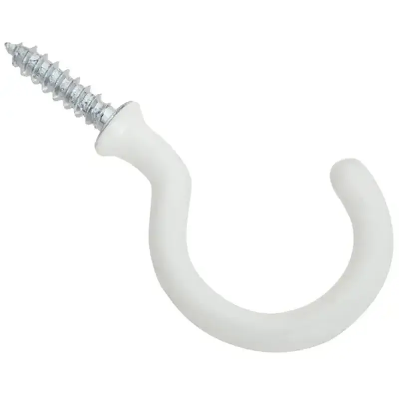 National Hardware N274951-XCP5 V2667 1-1/2" Outdoor Hook White vinyl coated Finish - pack of 5