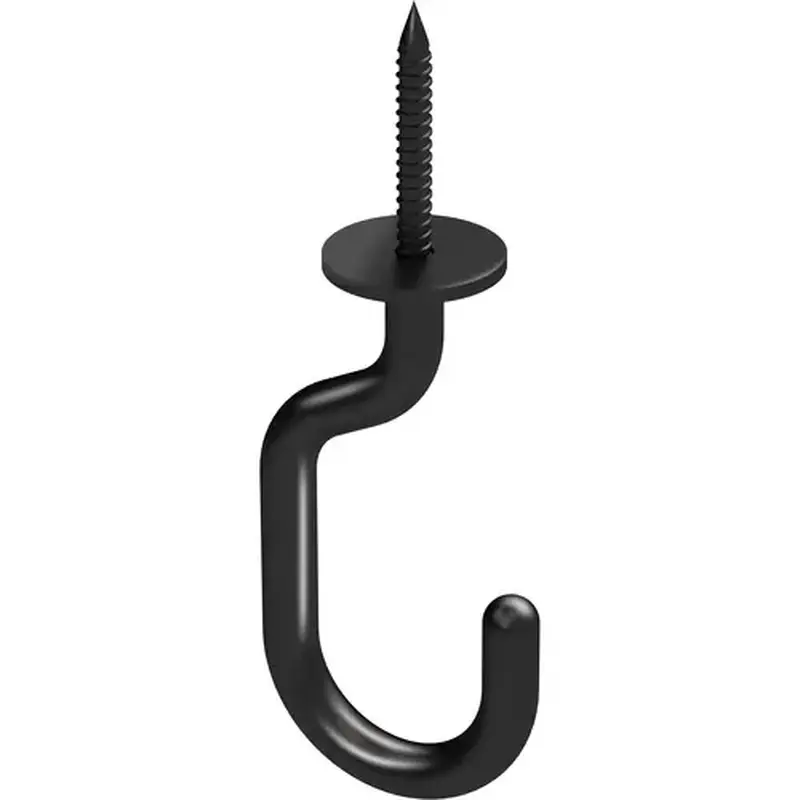 National Hardware N275-523 2682 3-11/32 In. Black Steel Modern Ceiling J-Hook Plant Hanger