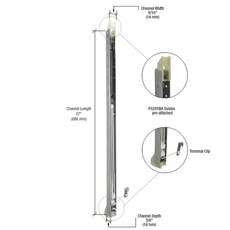 CRL FA2620G 2620 Window Channel Balance with FS291BA Guides Attached