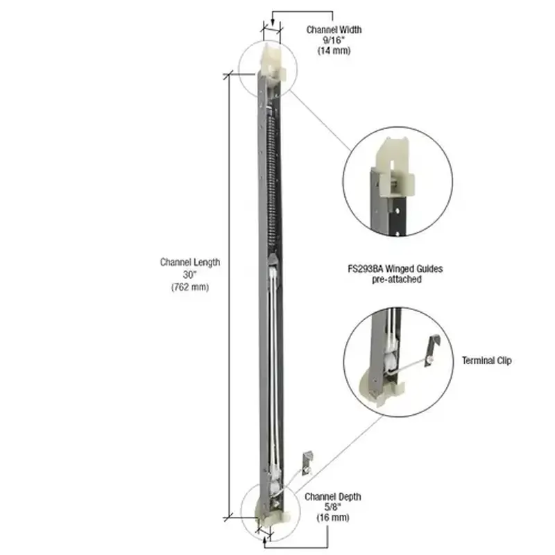 CRL FA2940GW 2940 Window Channel Balance with FS293BA Guides Attached