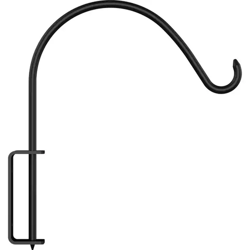 National Hardware N275-502 Hanging Plant Wall Bracket, Curved, Black, 40-Lb. Load, 12-13/16 In.