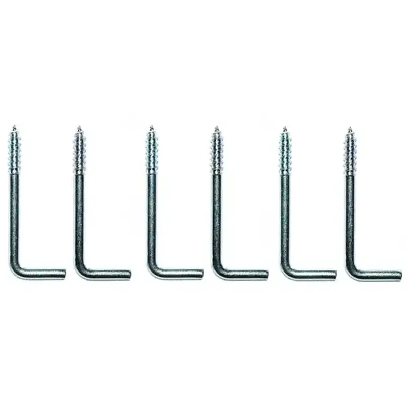 ProSource LR-398-PS Screw Hook, 9/16 in Opening, 3.8 mm Thread, 1-7/8 in L, Steel, Zinc Silver - pack of 6