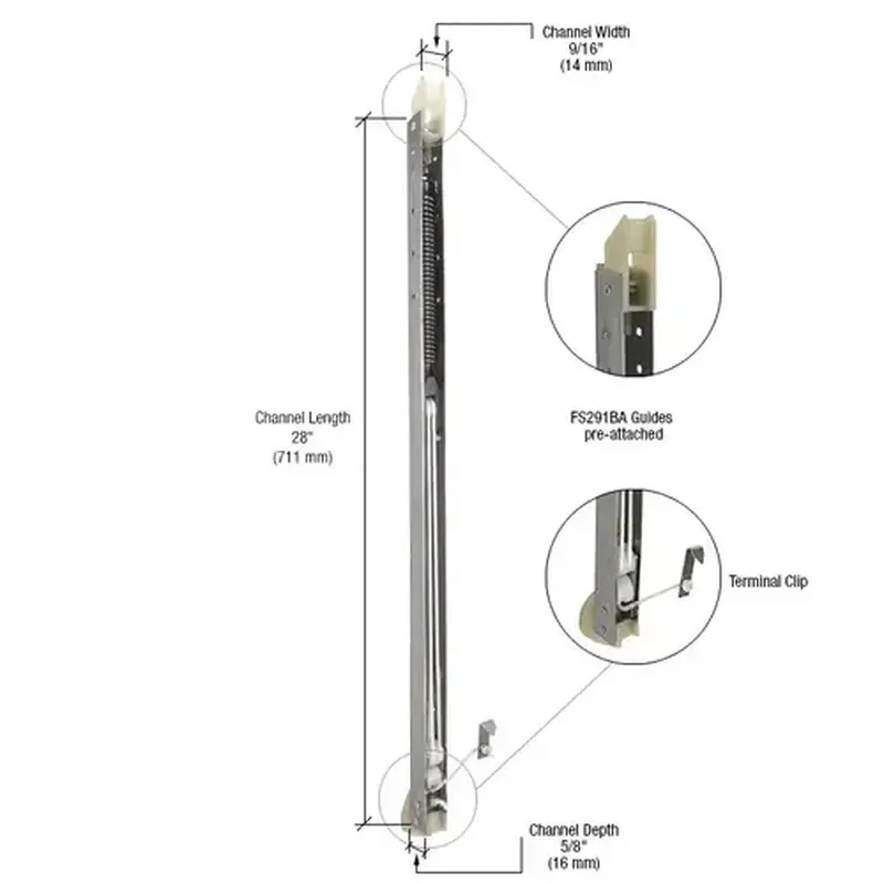 CRL FA2730G 2730 Window Channel Balance with FS291BA Guides Attached