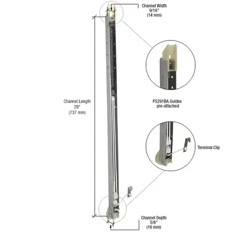 CRL FA2830G 2830 Window Channel Balance with FS291BA Guides Attached