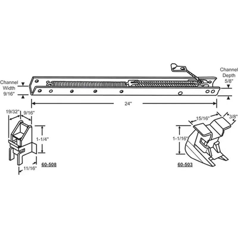 Brixwell 60-232-3 24in Window Channel Balance 9 To 15 Lbs Sash Weight hwB-Ce514-5/8B-2320 60-503a And 60-508a Attached