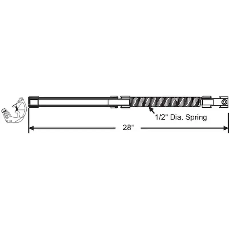 Brixwell 901-2800-11 28in Arrow Channel Balance 62-539 Attached 1/2in Diameter Spring black End Cap Color