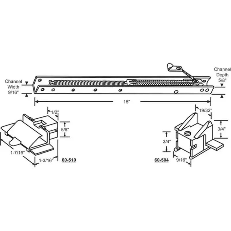 Brixwell 60-142-4 15in Window Channel Balance 6 To 10 Lbs Sash Weight hwB-Cr510-5/8B-1420 60-504a And 60-510a Attached