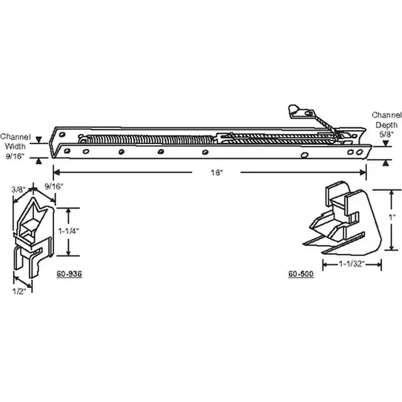 Brixwell 60-173-36 18in Window Channel Balance 12 To 14 Lbs Sash Weight hwB-Yo503-5/8B-1730 60-500a And 60-936a Attached