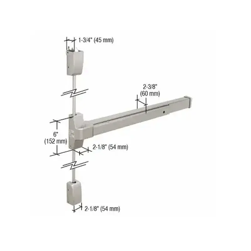 CRL DL750SV37A Aluminum DL750SV Surface Vertical Rod Panic Exit Device