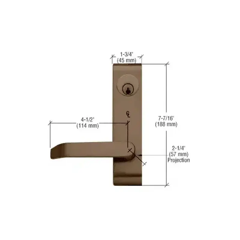 Jackson 7500LV02313 Locking Flat Lever Outside Trim Dark Bronze Finish