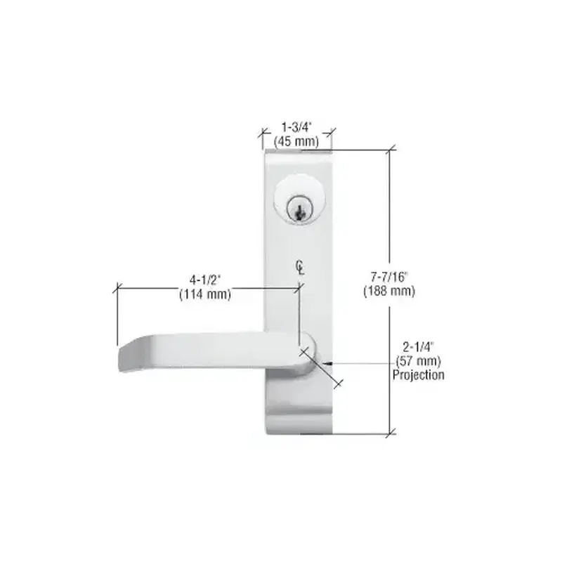 Jackson 7500LV02628 Locking Flat Lever Outside Trim Aluminum Finish