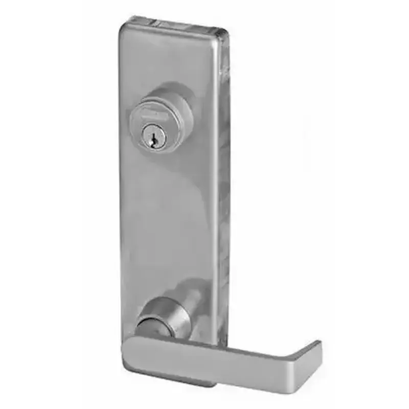 Falcon 510L28 Dane Lever Exit Device Trim with Key Locks or Unlocks Aluminum Finish