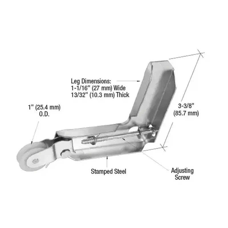 CRL B607 1" Nylon Sliding Screen Door Corner Roller Assembly for Metal Industry