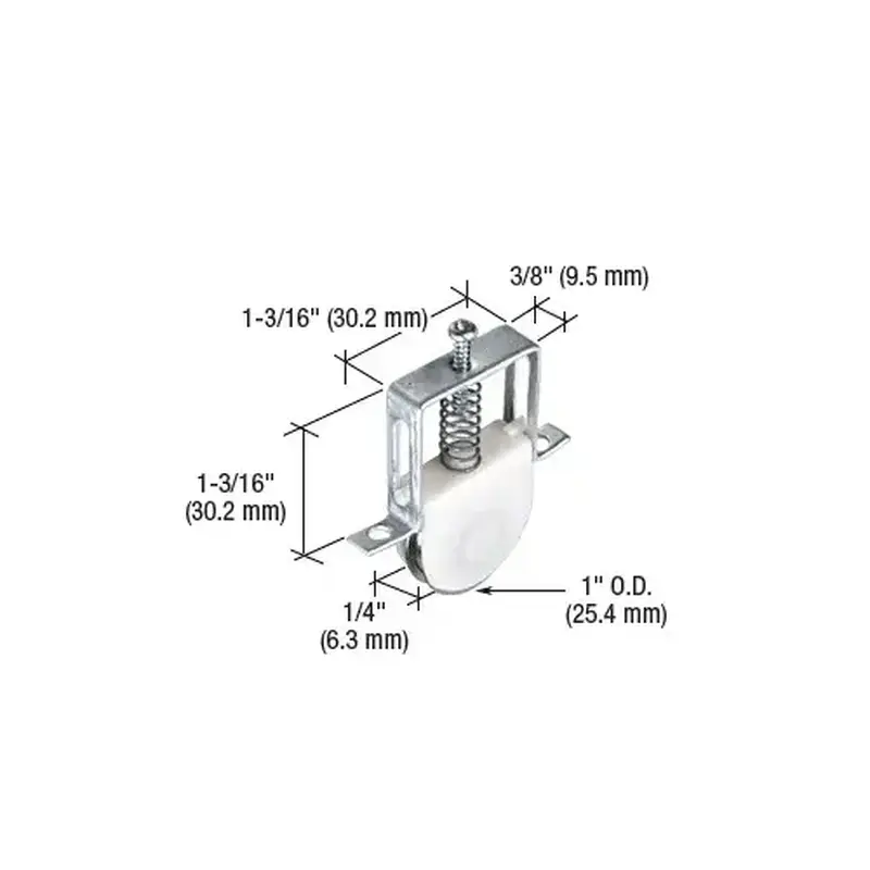 CRL B755 1" Stainless Steel Ball-Bearing Sliding Screen Door Roller