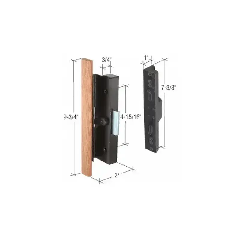 CRL C1126 Wood/Black Clamp-Style Surface Mount Handle 4-15/16" Screw Holes