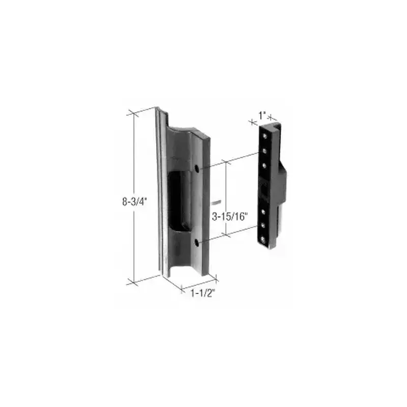 CRL V318SET Black Plastic Mortise - Style Handle Set 3-15/16" Screw Holes