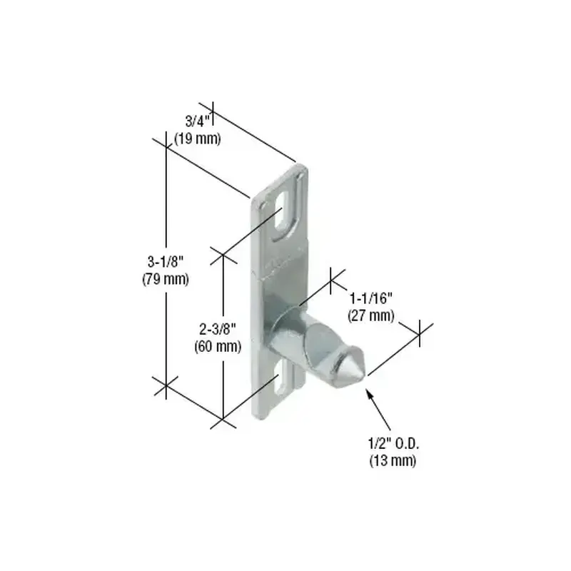 CRL E2041 3/4" Wide Zinc Lock Keeper with 2-3/8" Screw Holes