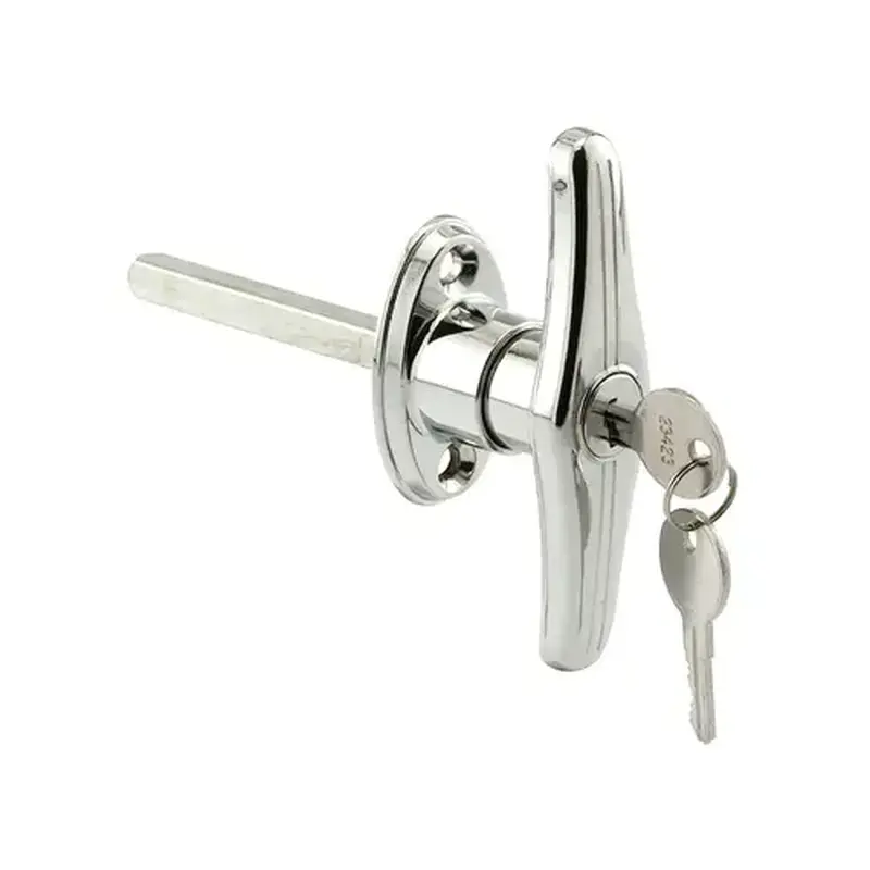 FHC GD52122 Door T-Handle Lock - Keyed - Diecast Zinc - Chrome Plated