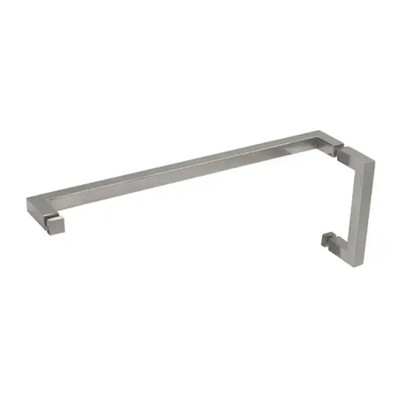 FHC PHSQ6X18BN 6" x 18" Square Pull / Towel Bar Combo - Brushed Nickel