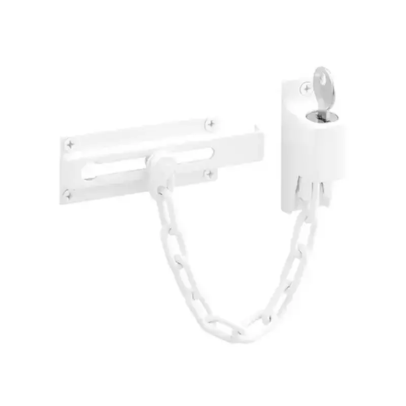 FHC U9872 Steel - White - Keyed Chain Door Guard (Single Pack)