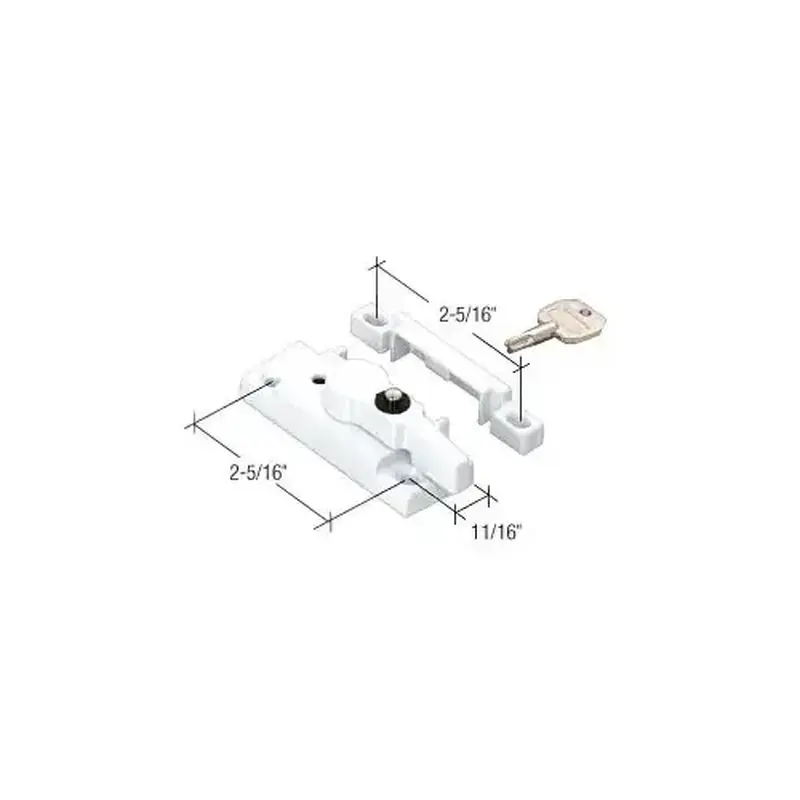 Prime-Line F2624 White Keyed Sash Lock with Lugs