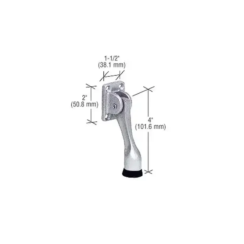 CRL J4551 Aluminum 4" Door Mounted Heavy-Duty Kick-Down Door Holder