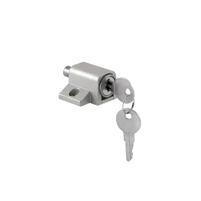 FHC S4004 Sliding Door Keyed Lock Push-In - Aluminum