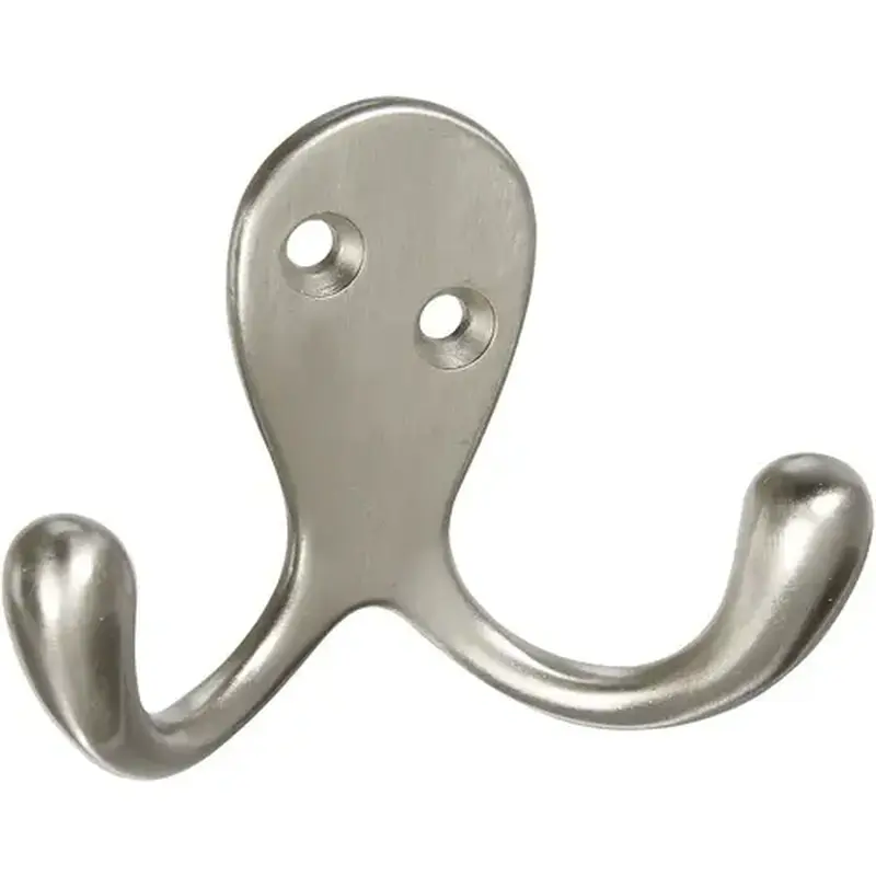 National Hardware N830-152 Satin Nickel Double Clothes Hook