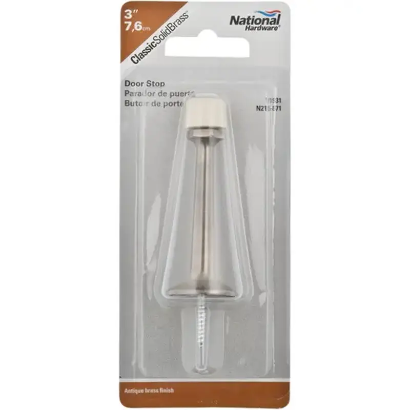 National Hardware N215871-XCP5 V1931 Rigid Door Stop Antique Brass Finish - pack of 5