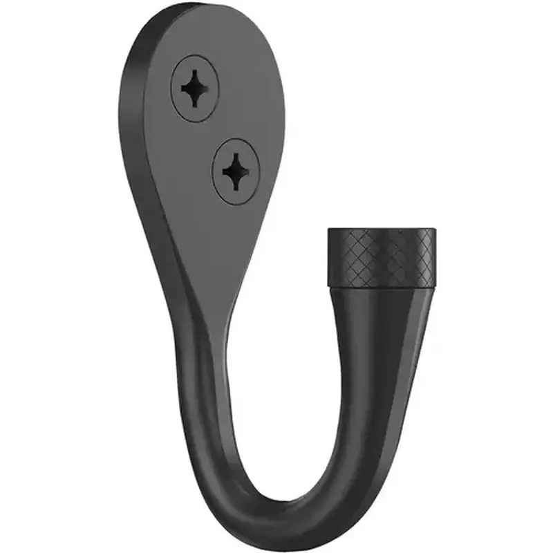 National Hardware N337-909 V1456 Powell Knurled Hook - pack of 2 - Matte Black