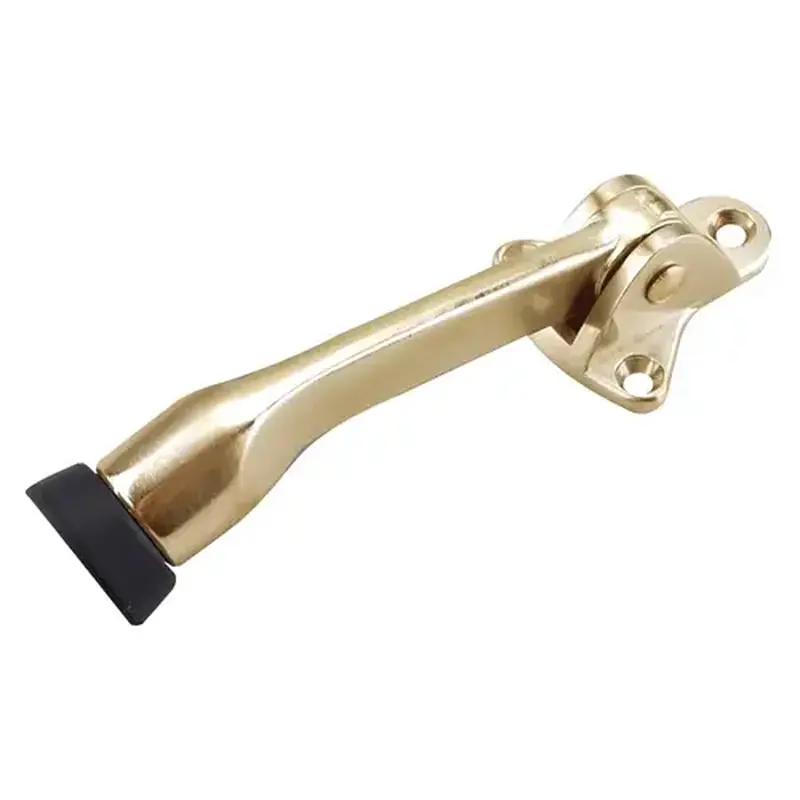 Onward 68BR Flip-Down Door Stop, 5 in Projection, Metal, Brass