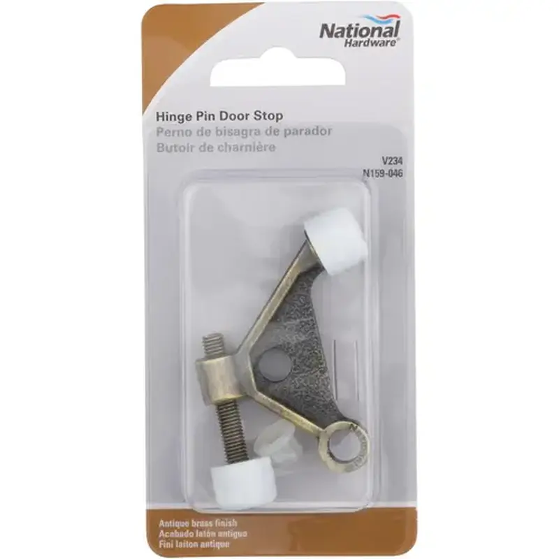 National Hardware N159-046 V234 Hinge Pin Door Stop - Antique Brass