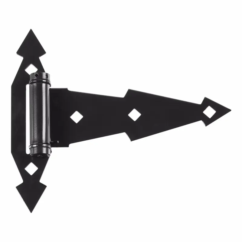 8" Ornamental Heavy Duty Black Spring Tee Hinge