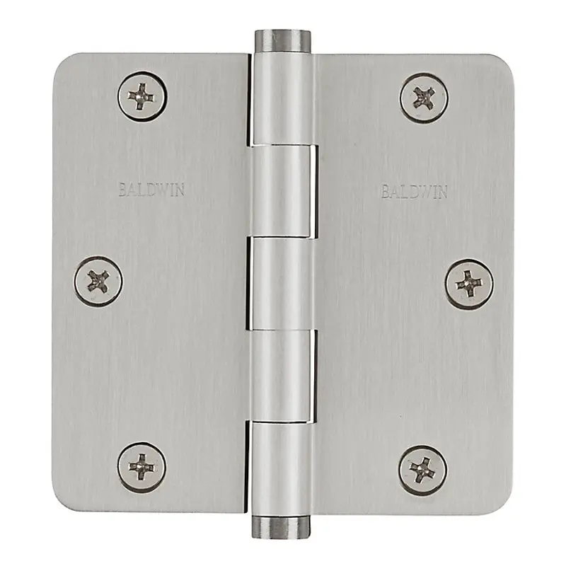 Baldwin 1/4" Radius Hinge3-1/2" x 3-1/2" / Lifetime Satin Nickel (056)