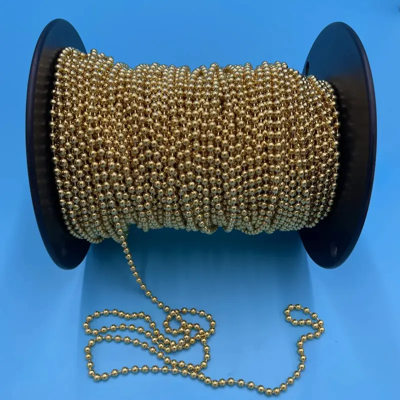 #10 Polished Brass Ball Chain - 500ft/Roll