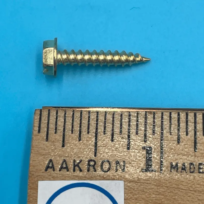 Hex Head Slotted Screws 6 x 3/4" Gold 100/box