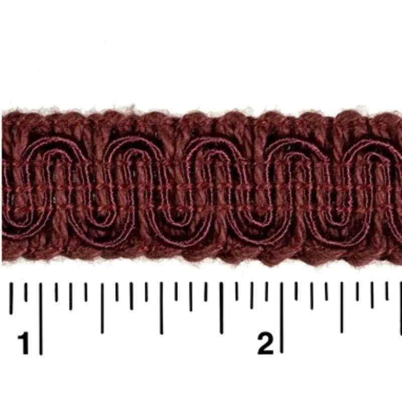 Rayon Scroll Gimp - J23 Claret 36 Yards