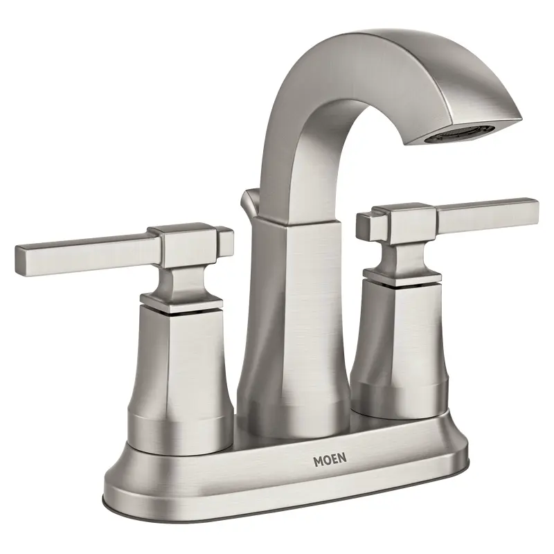 Ayda Two-handle Centerset Bathroom Sink FaucetSpot Resist Brushed Nickel