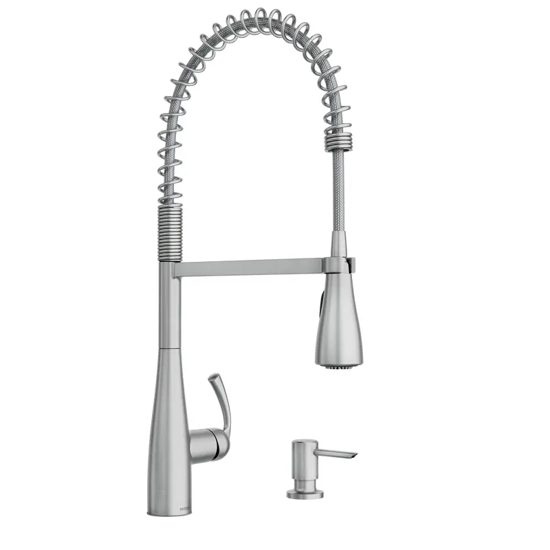Essie One-Handle High Arc Pre-Rinse Spring Pulldown Kitchen FaucetChrome