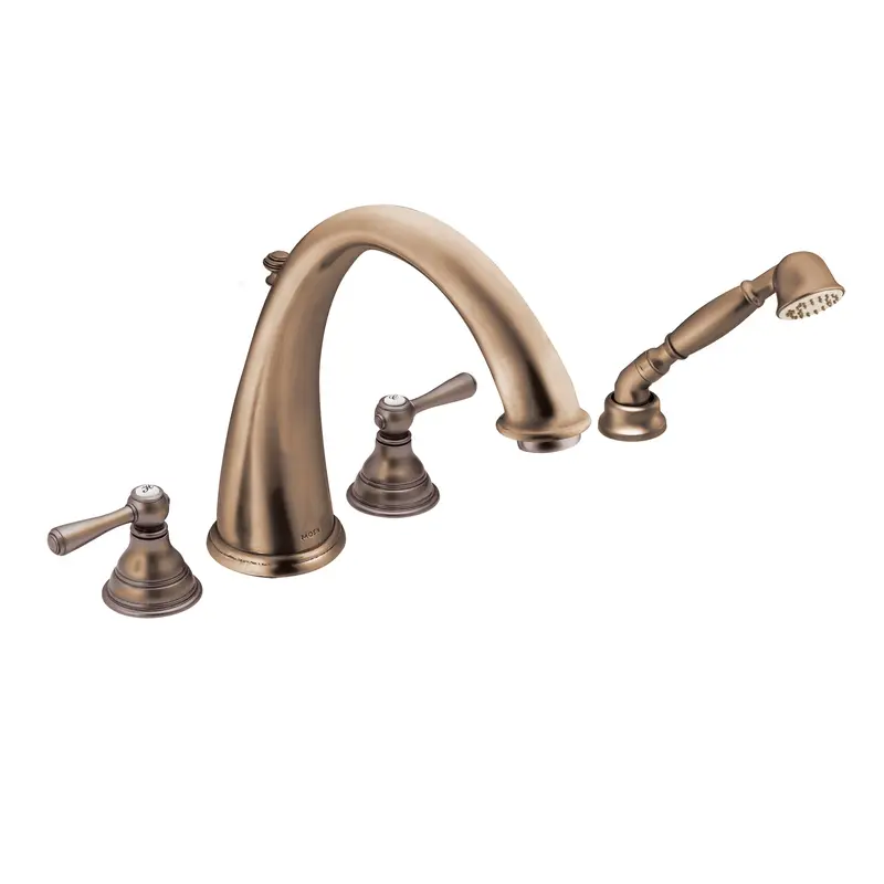 Kingsley Chrome Two-Handle High Arc Roman Tub Faucet including Handheld ShowerChrome